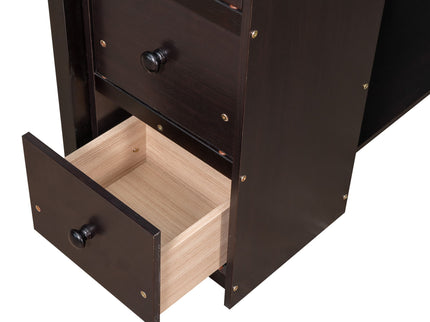 Loft Bed With Storage Drawers, Desk And Stairs With Shelves