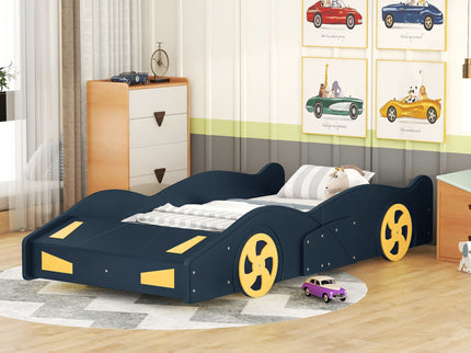 Race Car Shaped Platform Bed With Wheels And Storage