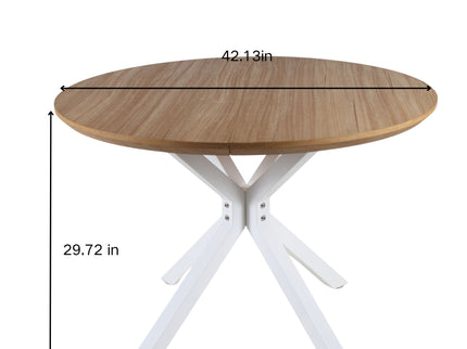 Pedestal Table For Living Room - White / Light Oak