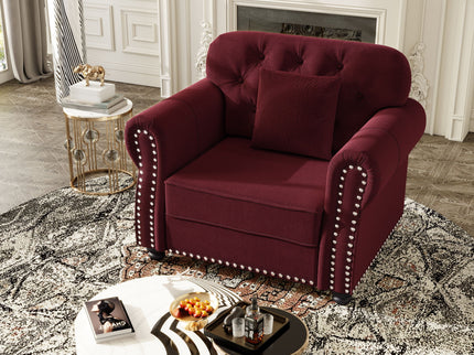 Upholstered Sofa With Nailhead Trim And Rolled Armrests
