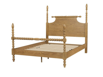 Queen Bed Turned Legs - Natural