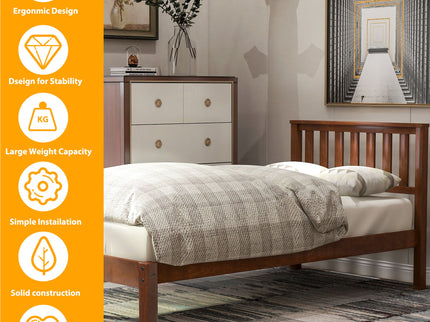 Platform Bed With Headboard, Footboard, Slat Support