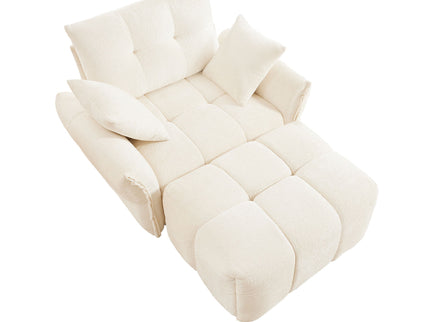 Ergonomic Single Seater Sofa With Ottoman, High Resilience Support Cushions