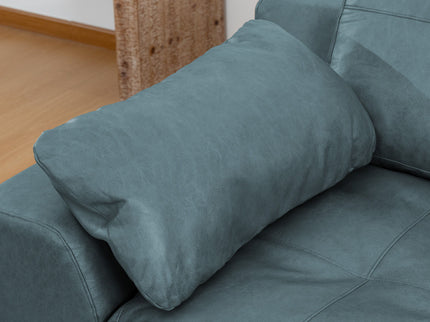 L - Shaped Modular 2 Seater Sofa With Movable Ottoman And High Density Sponge Cushions For Living Room