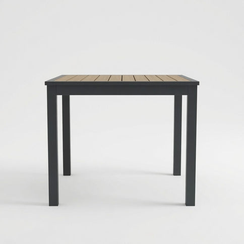 Outdoor Square Patio Slatted Dining Table - Gray