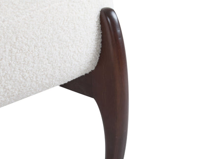 Modern Boucle Lounge Chair With Solid Wood Fram