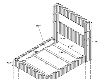 Haven - Upholstered Queen Bed With Integrated Flame Box - Gray