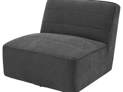 Manhattan - Swivel Tufted Chair Armless Accent Chair, 360 Degree Swivel Base - Charcoal