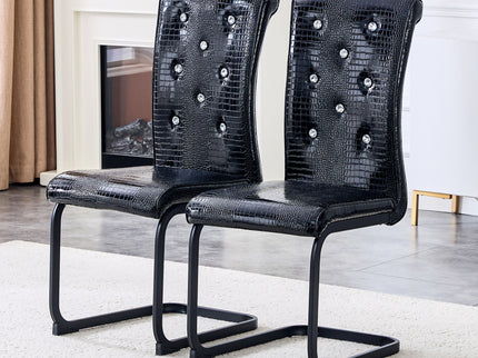 Alligator Skin Upholstered Dining Chairs