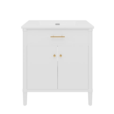 Bathroom Vanity With Sink, Soft Close Doors And Adjustable Shelf