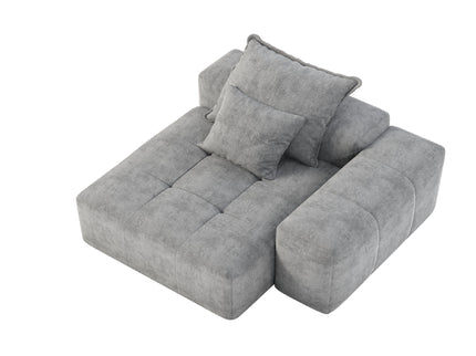 Modern Oversized Modular Sectional Sofa, Sparkling Fabric Soft Cushion Sofa With 2 Pillows