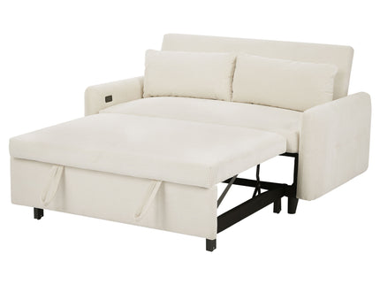 Pull-Out 2 Seat Modern Sleeper Sofa With 2 Throw Pillows And USB Ports