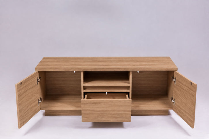 TV Stand For TVs Up To 50" With 1 Drawer And 2 Doors - Oak
