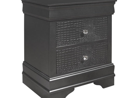 Shaker - 5 Pieces Bedroom Set With Crystal Inspired Tufted Headboard And LED Lighting