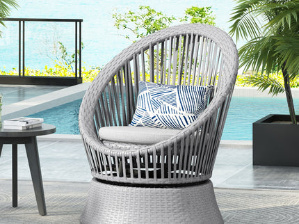 Modern Swivel Wicker Lounge Chair With Round Design