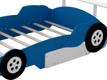 Race Car-Shaped Platform Bed With Wheels