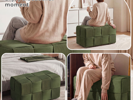 Modern Ottoman Foot Rest With Woven Design