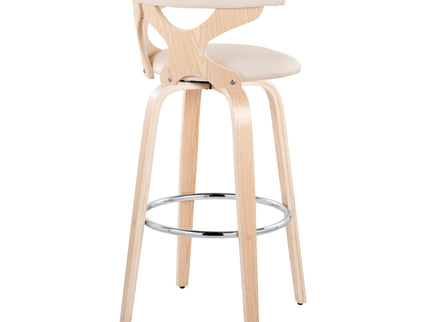 Gardenia - Contemporary Fixed Height Barstool With Swivel With Round Footrest (Set of 2)