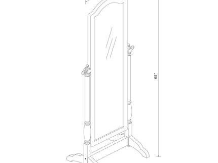Meriwel - Adjustable Full Length Cheval Mirror With Arched Top - Brown
