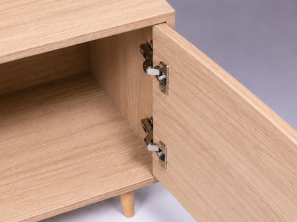 TV Stand For TVs Up To 60" With 2 Doors, 1 Drawer And 1 Open Shelf - Walnut