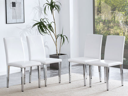 Elegant Upholstered Chairs & Metal Legs