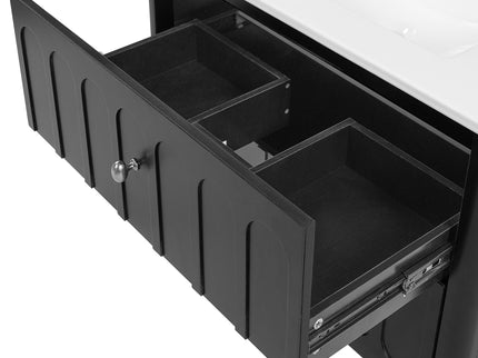 Floating Bathroom Vanity With Oval Knobs & Round Edge, Soft Close Drawer Slides