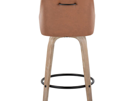 Hannah - Transitional Fixed Height Counter Stool With Swivel With Round Footrest (Set of 2)