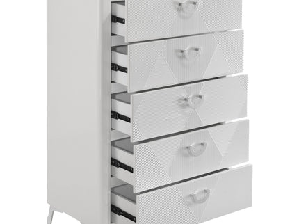 Buckley - 5 Drawer Chest - Gloss White