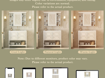 Bathroom Vanity With Medicine Cabinet, Storage Cabinet With 4 Drawers, Adjustable Shelf Mirror