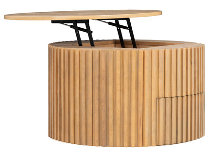 Round Lift Top Coffee Table With Hidden Storage For Living Room