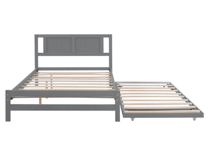 Platform Bed With Adjustable Trundle