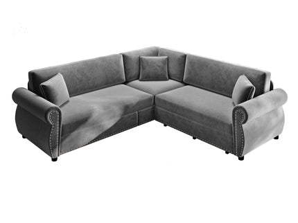 L-Shaped Sofa Couch With Pull-Out Bed