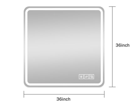 LED Bathroom Mirror, Anti Explosion Glass, Rust Resistant, Anti Fog, Tri Color