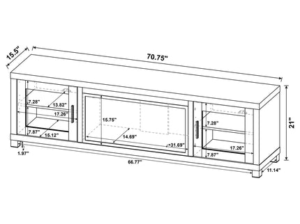 Temby - Fireplace TV Stand With Flameless Ambience - Pine Wood