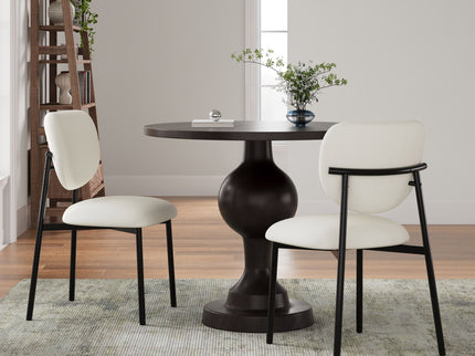 Modern Upholstered Dining Chairs With Metal Legs (Set of 2) - Beige