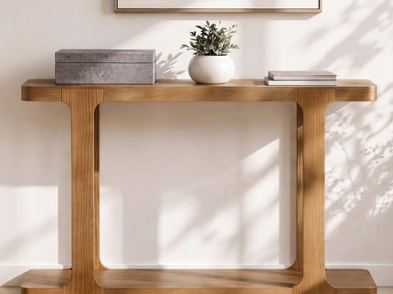 Console Table & Bottom Shelf - Walnut