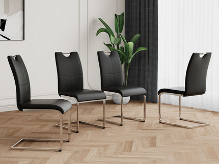 Modern Dining Chairs With Padded Seat And Metal Legs