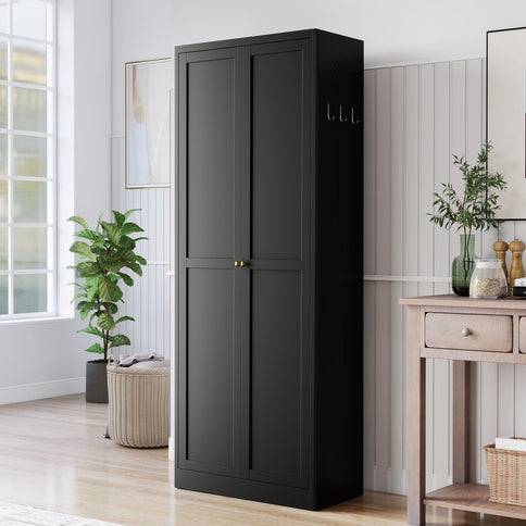 Kitchen Pantry Cabinet With 4 Adjustable Shelves, Heavy Duty Freestanding Organizer