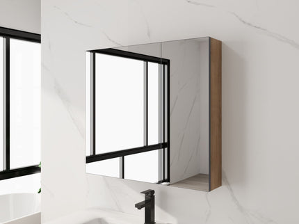 29.63" Wall Mounted Cabinet With Adjustable Shelves Storage Cabinet For Bathroom - Imitative Oak