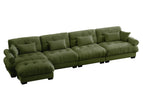 Dark Green / 2 Pc. 4 Seater Sectional, Ottoman