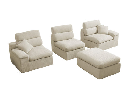 Corner Chaise Sofa With High Backrest
