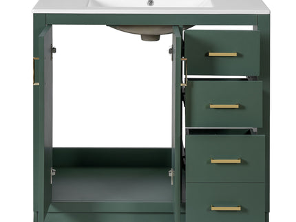 Bathroom Vanity With Sink Combo, Storage Cabinet, Freestanding Set With 3 Drawers & Soft Closing Doors