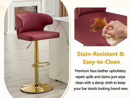 Adjustable Swivel Bar Chair With High Back Support