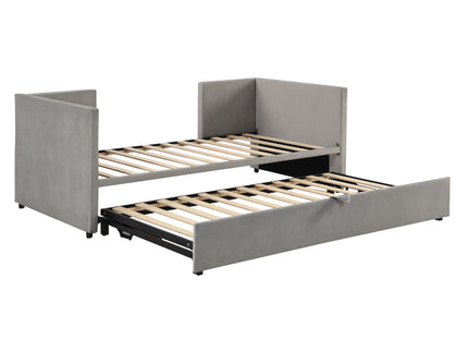 Twin Size Upholstered Daybed With Pop Up Trundle