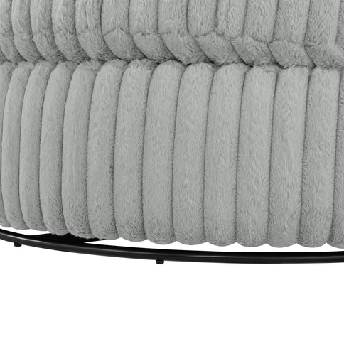 Mindy - Oversized Swivel Barrel Chair - Gray