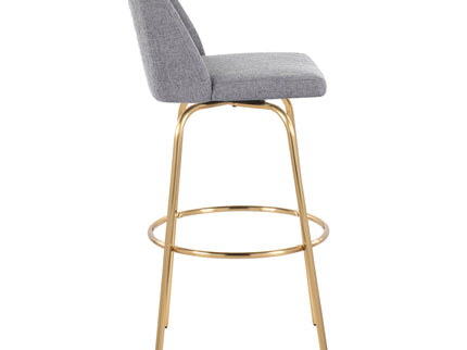 Toriano - Contemporary Fixed Height Barstool With Swivel And Round Footrest (Set of 2)