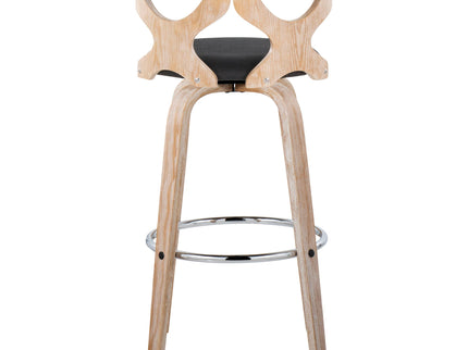 Gardenia - Contemporary Fixed Height Barstool With Swivel With Round Footrest (Set of 2)