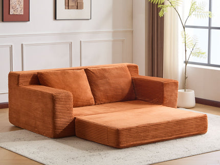 Comfortable Deep Seat Loveseat Sofa Bed, Reversible Cushion With Pillows