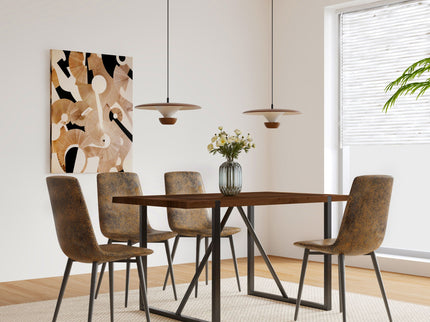 Modern Dining Table With Metal Legs For 4 - 6 Person