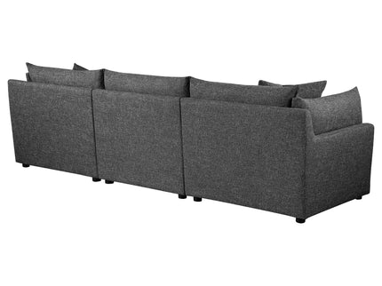 Tomasina - Modular Sofa With Cushions And Padded Arms - Black